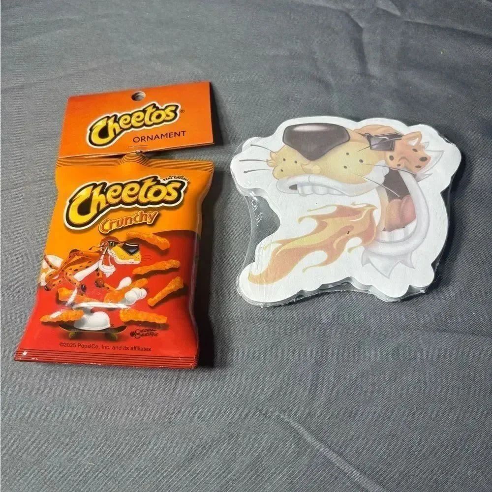 New Cheetos Crunchy Decoupage Christmas Ornament & Notepad NWT